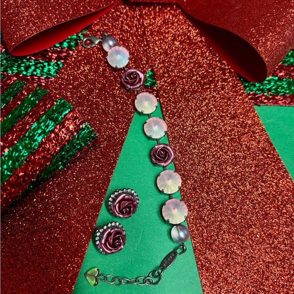 Sabika Glowing Vienna Rose Bracelet & Grace Studs - Picture 2 of 7